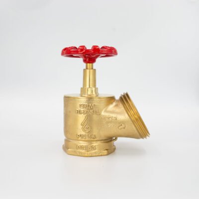 GPM 22 – Válvula Globo Industrial Compacta 45º PN 16 2.1/2” 11BSP x 5FPP em Latão com Volante de 90mm