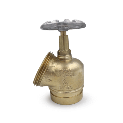 GPM 11 – Válvula Globo Comercial 45º PN 16 2.1/2” Grooved 76MM x 5FPP em Latão com Volante de 90mm